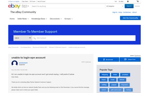 unable to login epn account - The eBay Community