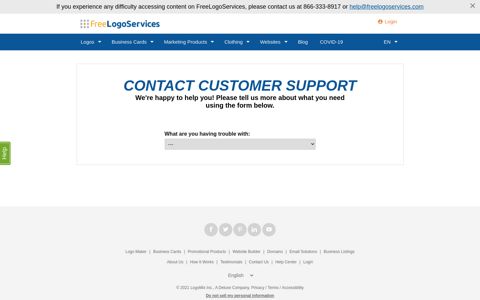 Contact Us Support Form | FreeLogoServices