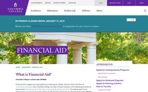 Financial Aid | Columbia College