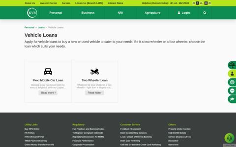 Vehicle Loans | Personal Loans | Karur Vysya Bank