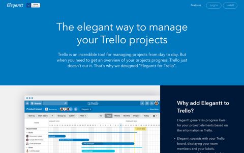 Features - Elegantt : Awesome Gantt charts for Trello