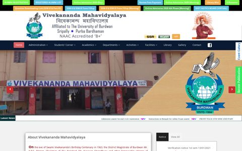 Welcome To Official Website of Vivekananda Mahavidyalaya