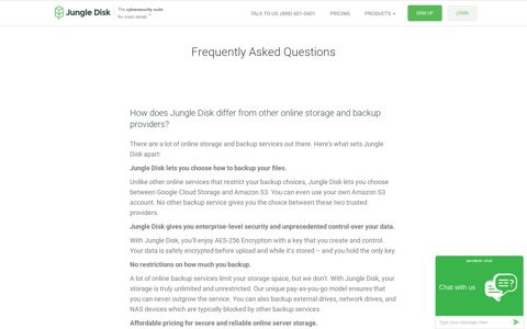 Online Storage and Backup Services | Jungle Disk FAQ