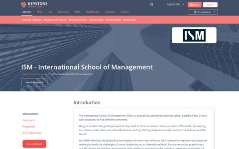 ISM - International School of Management in France