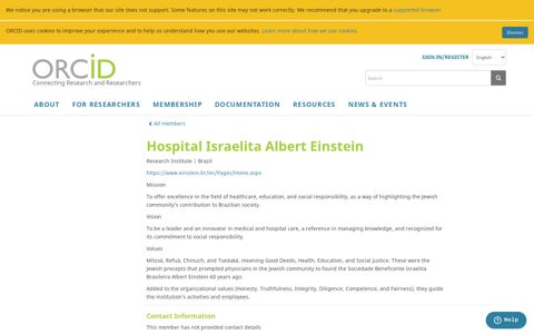 Hospital Israelita Albert Einstein - ORCID