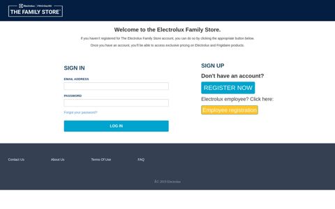 Electrolux employee? - Login | Electrolux Co Store Site
