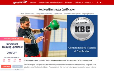 Kettlebell Certification | 100% Online Training Course | NESTA