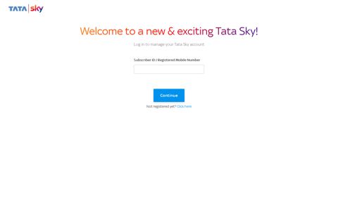 Log in to manage your Tata Sky Account | Tata Sky