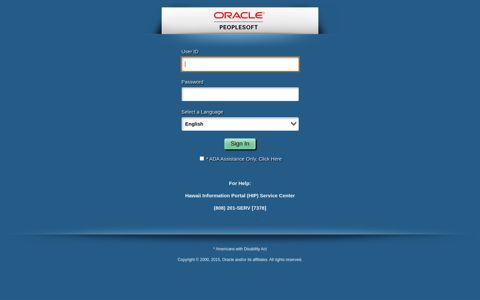 Oracle PeopleSoft Sign-in