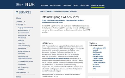 Internetzugang / WLAN / VPN - rub » it.services
