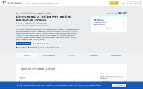 Library portal: A Tool for Web-enabled Information Services ...