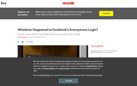 Whatever Happened to Facebook's Anonymous Login? - Vox