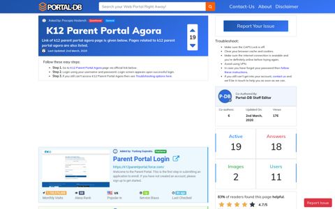 K12 Parent Portal Agora - Portal Homepage