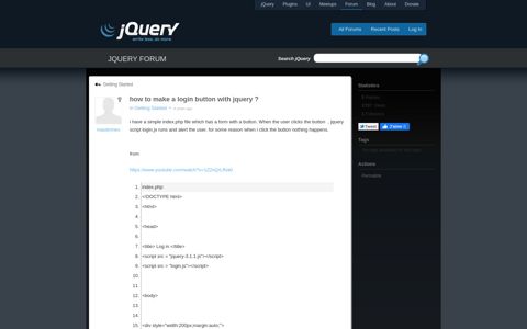 how to make a login button with jquery ? - jQuery Forum
