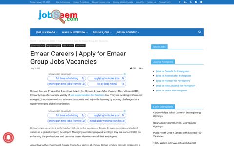 Emaar Careers | Apply for Emaar Group Jobs Vacancies 2020