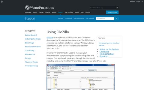 Using FileZilla | WordPress.org