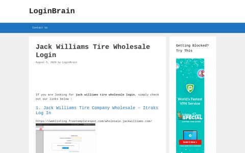 Jack Williams Tire Wholesale - Itraks Log In - LoginBrain