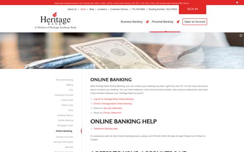 Online Banking | Heritage Bank