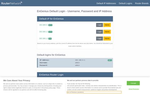 EnGenius Default Router Login and Password - Router Network