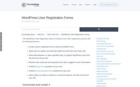 WordPress User Registration Forms - Formidable Forms