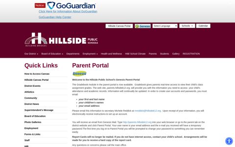 Parent Portal - Hillside Public Schools