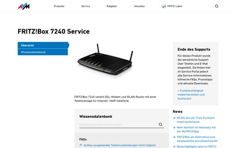 FRITZ!Box 7240 Service | AVM Deutschland