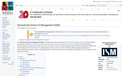 International School of Management (ISM) - Wikipedia