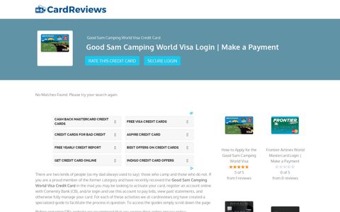 Good Sam Camping World Visa Login | Make a Payment