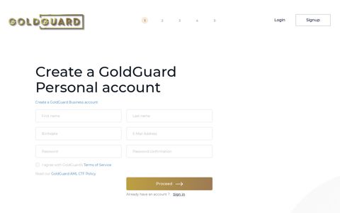Sign Up - Gold Guard