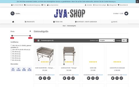 Edelstahlgrills - JVA-Shop