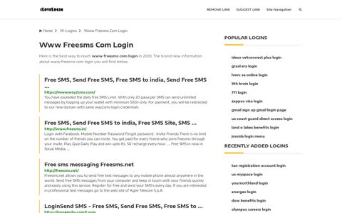 Www Freesms Com Login ❤️ One Click Access - iLoveLogin