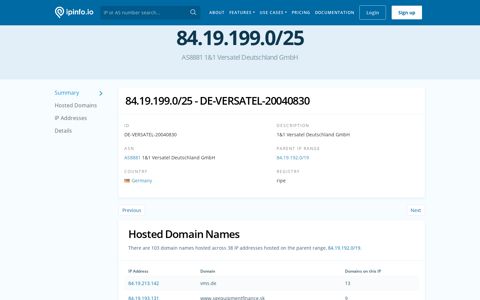 84.19.199.0/25 Netblock Details - 1&1 Versatel Deutschland GmbH ...