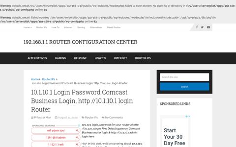10.1.10.1 Login Password Comcast Business Login, http ...