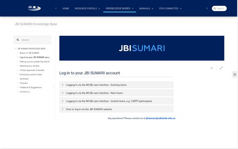 Log-in to your JBI SUMARI account - JBI SUMARI Knowledge ...