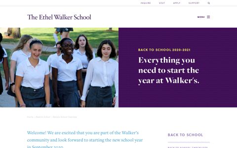 Back to School Overview - Ethel Walker School