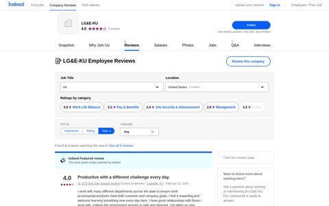 Working at LG&E-KU: Employee Reviews | Indeed.com