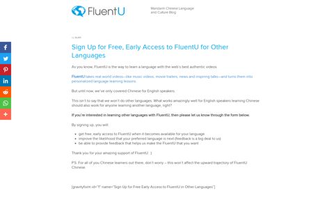 Sign Up for Free, Early Access to FluentU for Other Languages