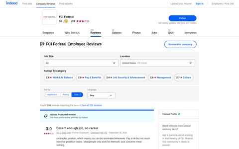FCi Federal Employee Reviews - Indeed