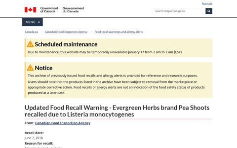 Evergreen Herbs brand Pea Shoots recalled due to Listeria ...