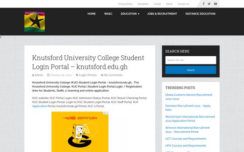 Knutsford University College Student Login Portal – knutsford ...