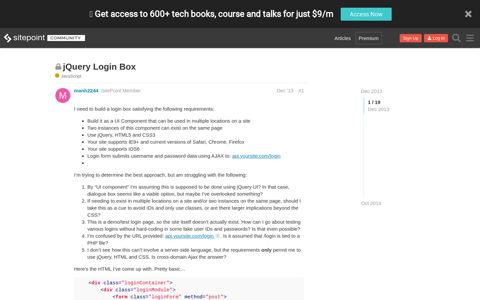 jQuery Login Box - JavaScript - SitePoint Forums | Web ...