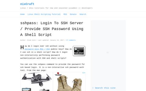 sshpass: Login To SSH Server / Provide SSH Password Using ...