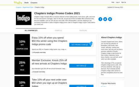 10% Off In December 2020 | Chapters Indigo Promo Codes ...