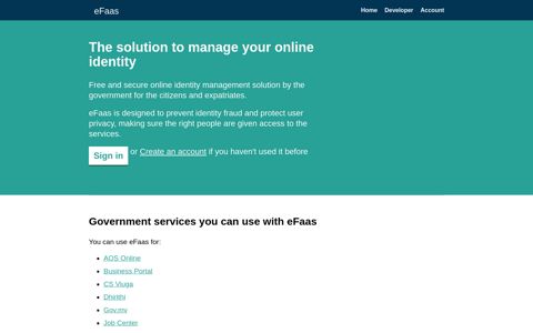 Register eFass account - eFaas