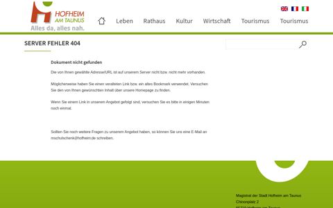 Branchenverzeichnis - Stadt Hofheim