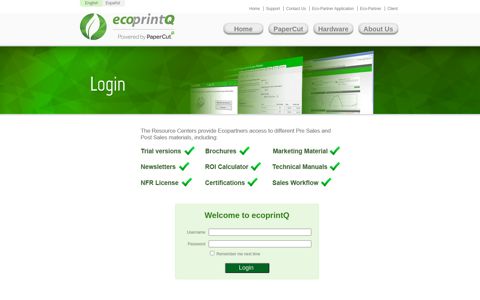 Login - ecoprintQ