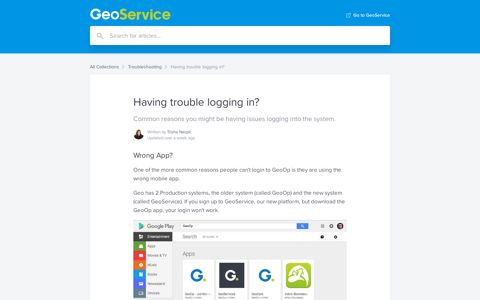 Having trouble logging in? | GeoService Help Center