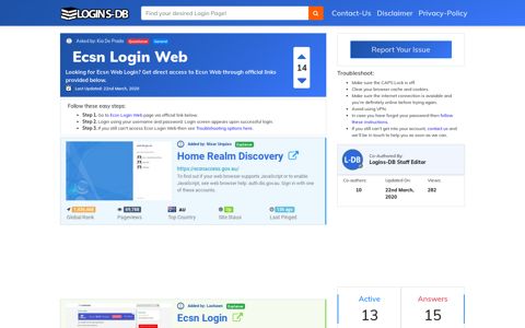 Ecsn Login Web - Logins-DB