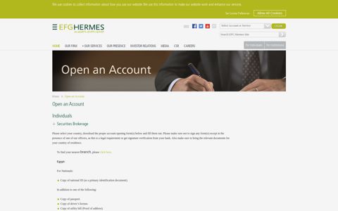 Open an Account - EFG Hermes