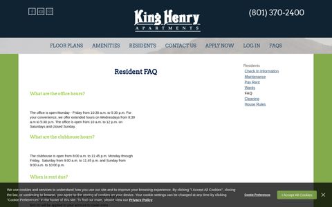 FAQ - King Henry Apartments